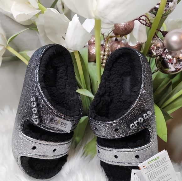 Crocs A22us women slipper CLASSIC COZZY GLITTERSize5